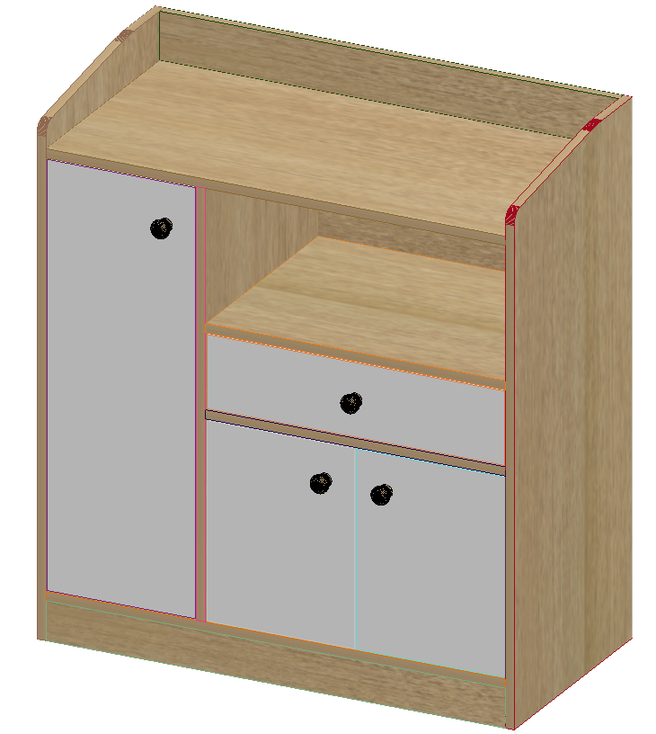 Country Oak & Warm White Sideboard