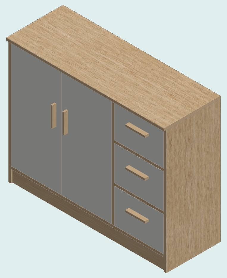 Country Oak & Warm White Dresser