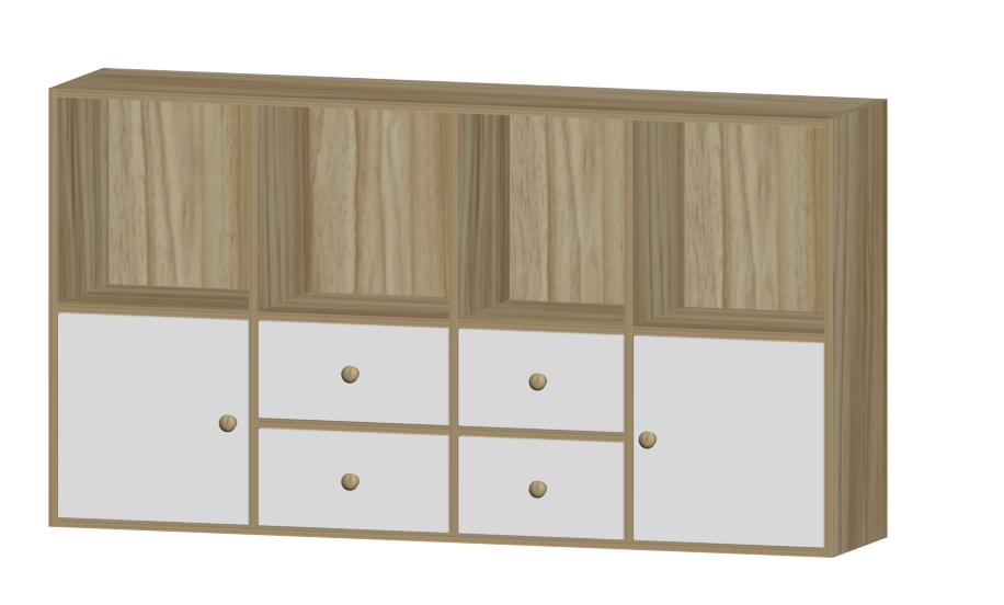 Country Oak & Warm White Bookcase