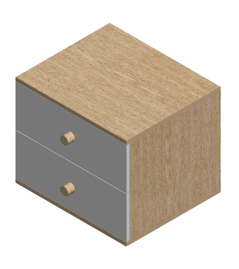 Country Oak & Warm White Nightstand