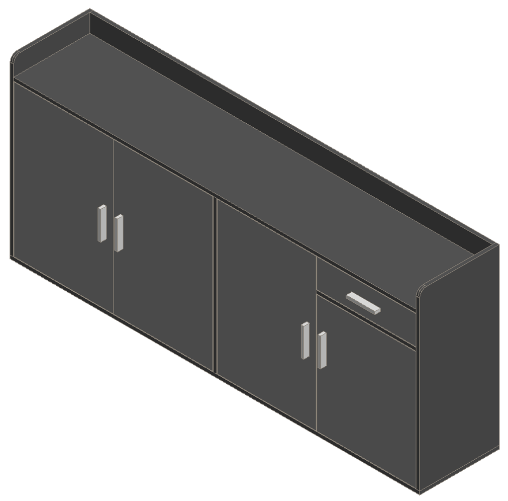 Sky Gray & Light Gray Sideboard
