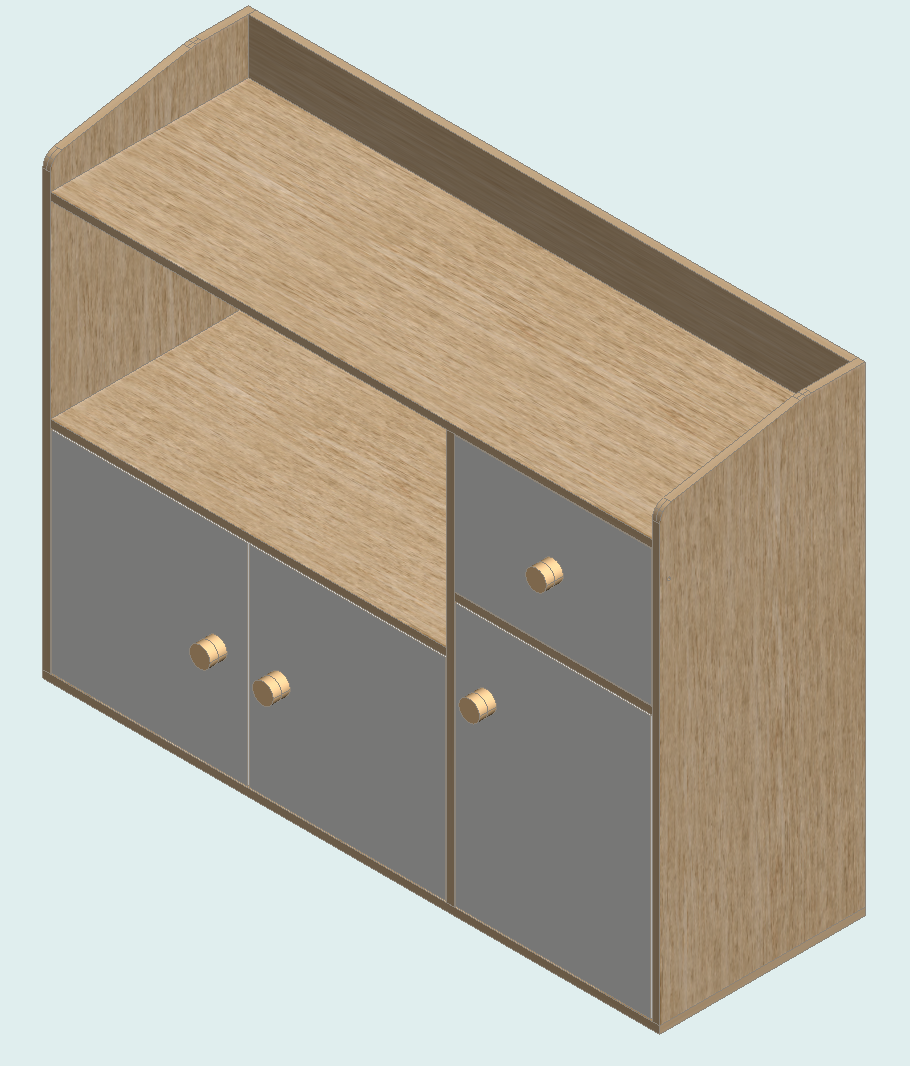 Country Oak & Warm White Sideboard