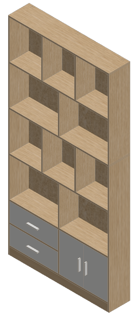 Country Oak & Warm White Bookcase