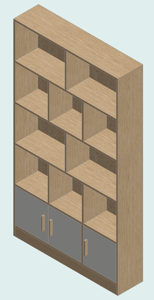 Country Oak & Warm White Bookshelf