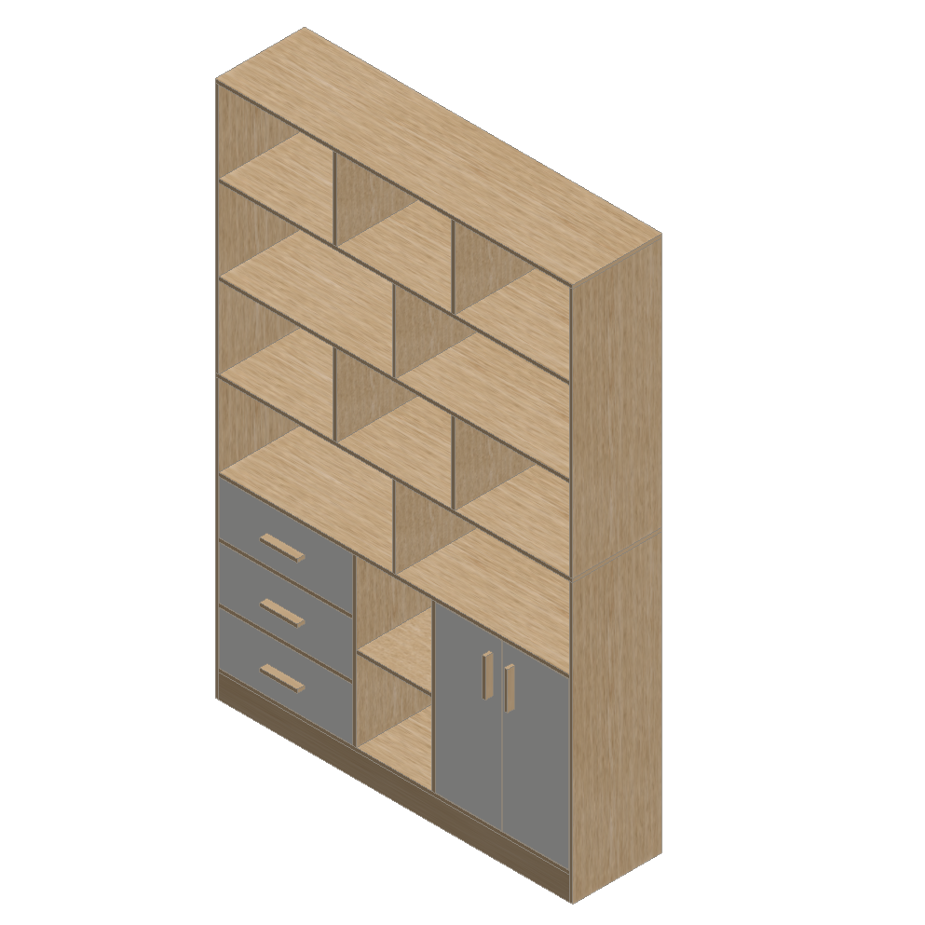 Country Oak & Warm White Bookcase