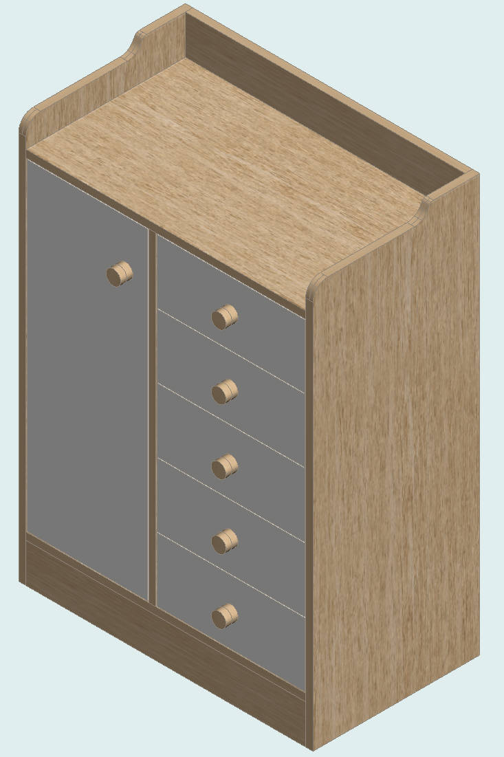Country Oak & Warm White Dresser