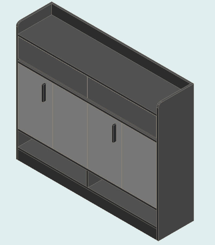 Sky Gray & Light Gray Shoe Cabinet