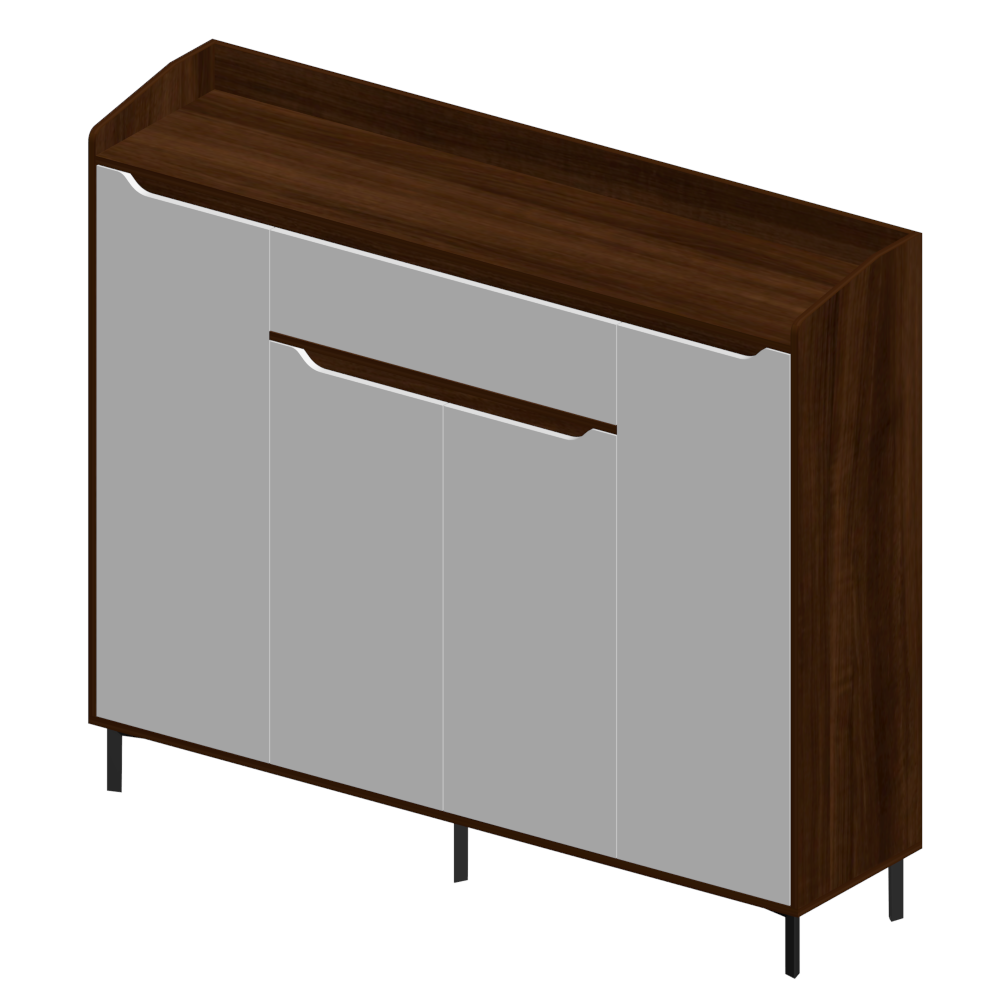 Prairie Oak & Warm White Shoe Cabinet
