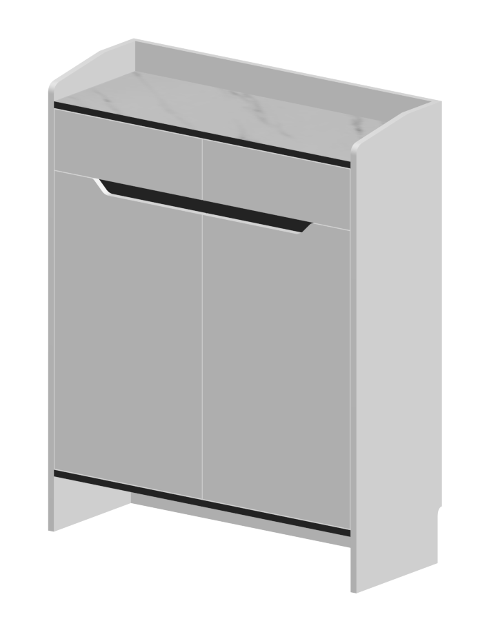 Warm White & White Marble Shoe Cabinet