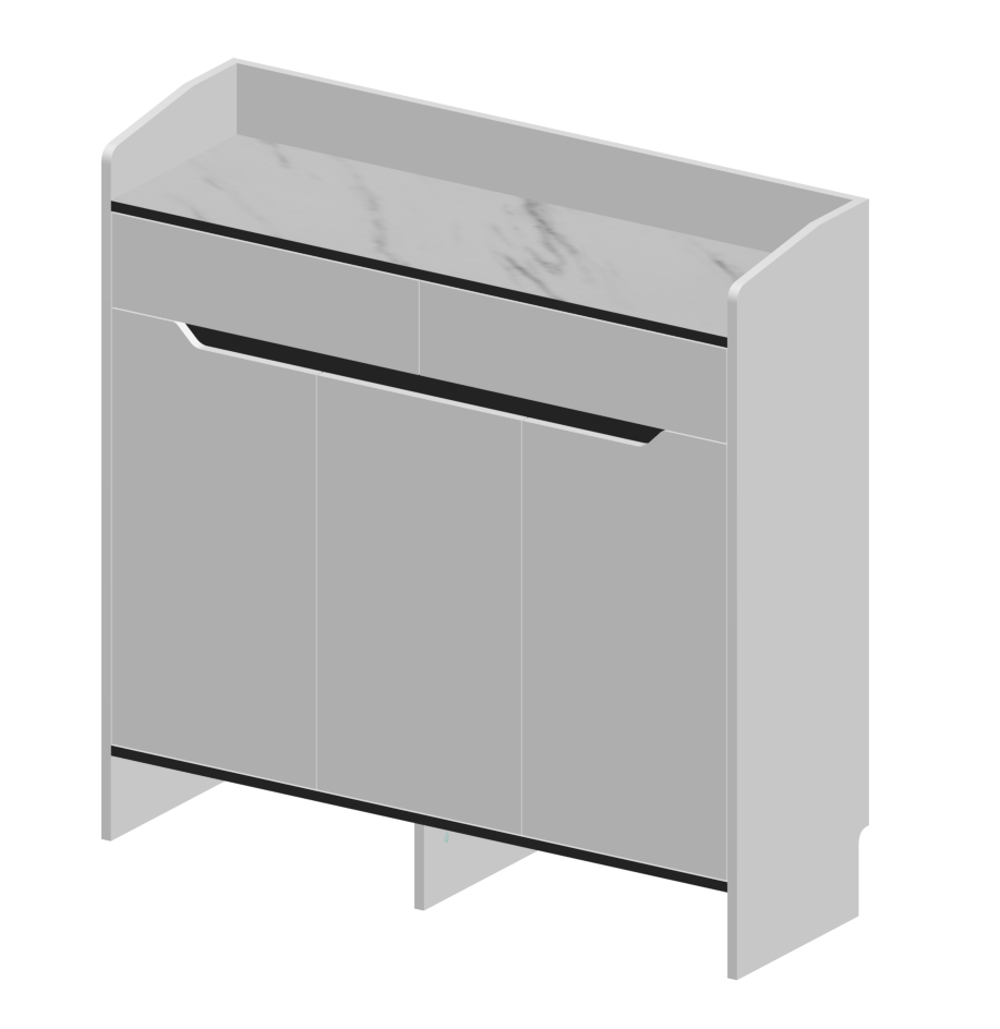 Warm White & White Marble Shoe Cabinet