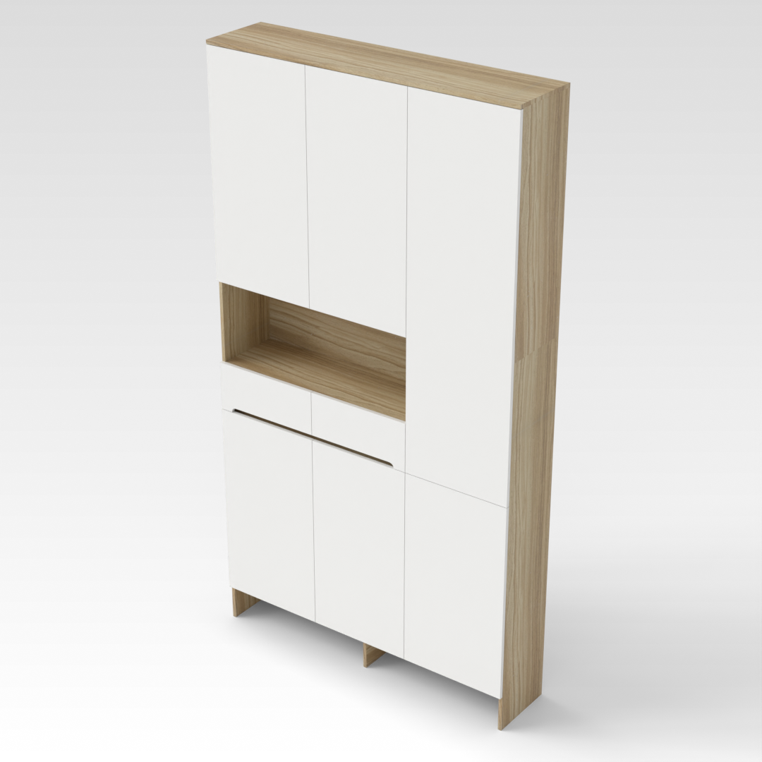 Country Oak & Warm White Shoe Cabinet