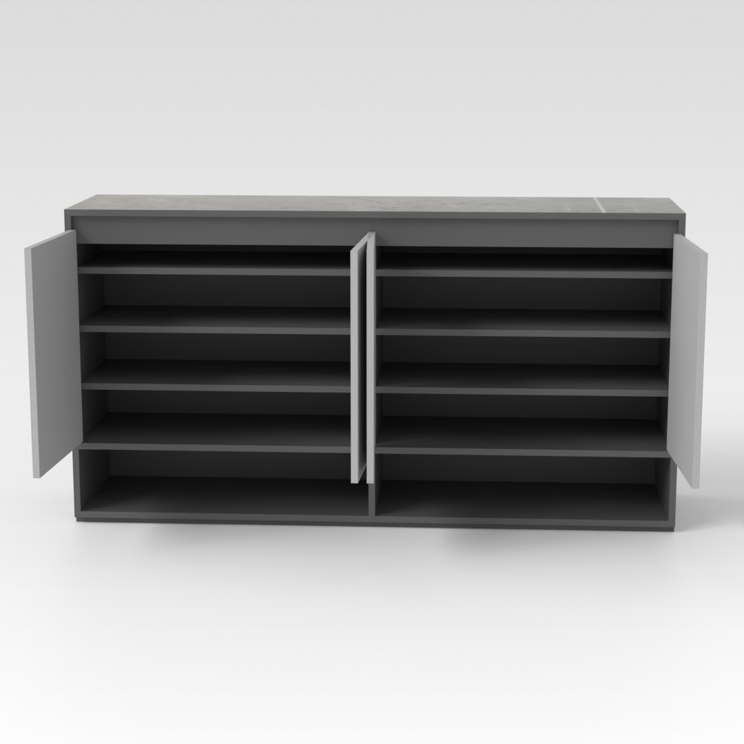 Sky Gray & Light Gray Shoe Cabinet