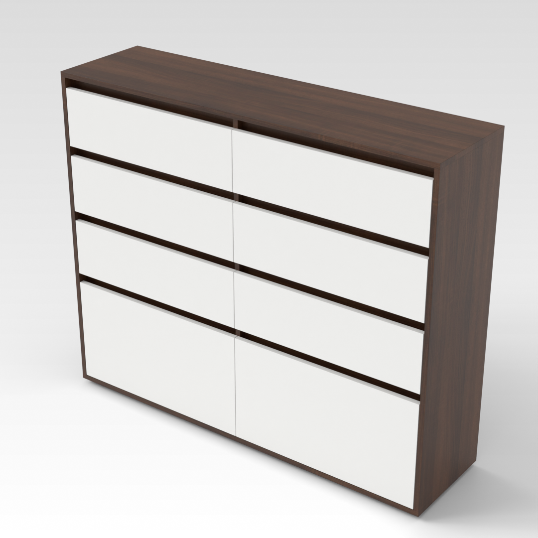 Prairie Oak & Warm White Dresser