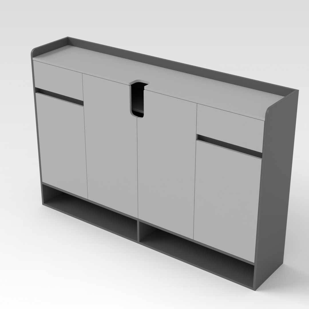 Sky Gray & Light Gray Shoe Cabinet