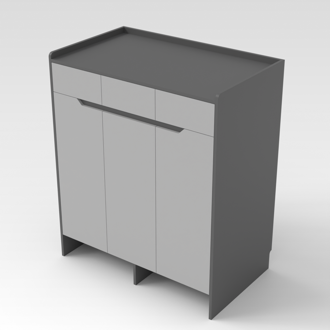 Sky Gray & Light Gray Shoe Cabinet