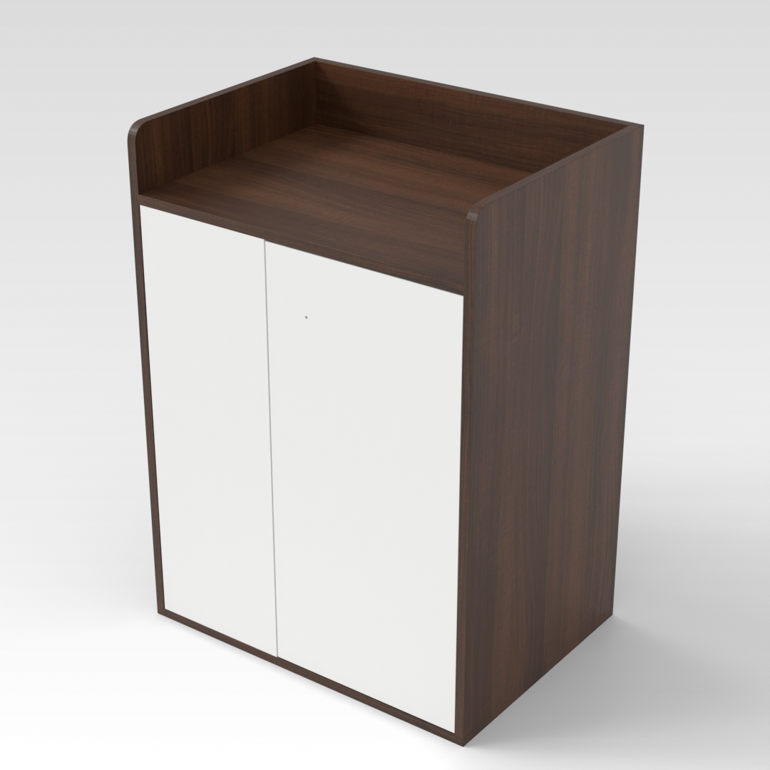 Prairie Oak & Warm White Shoe Cabinet