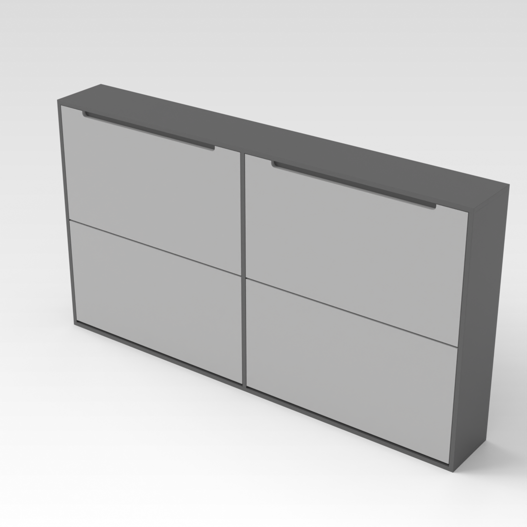 Sky Gray & Light Gray Shoe Cabinet