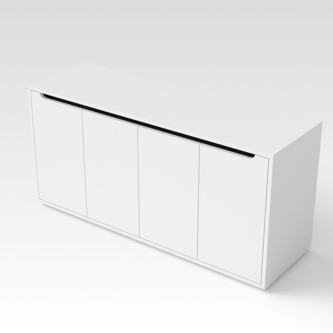 Warm White & Black Shoe Cabinet