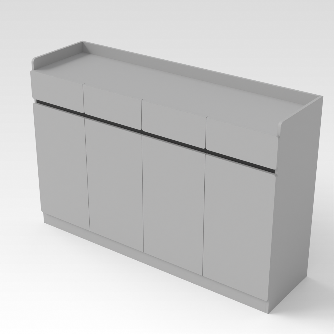 Light Gray & Black Shoe Cabinet