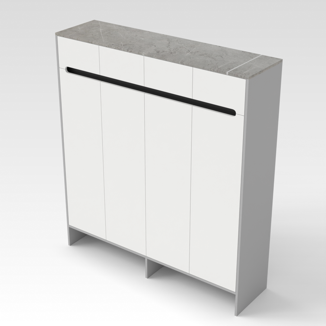 Light Gray & Brown Stone Shoe Cabinet