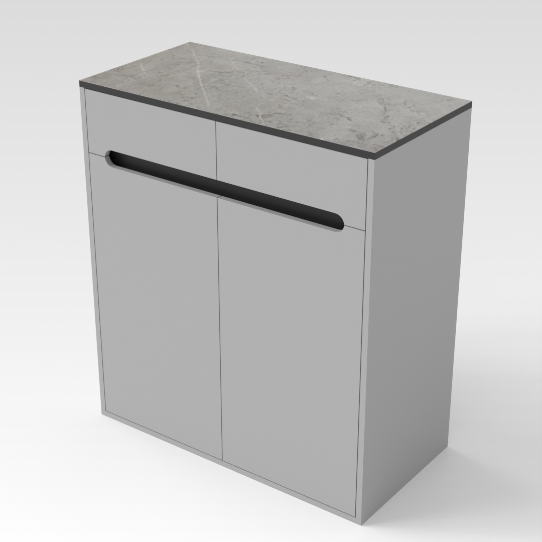Light Gray & Black Shoe Cabinet