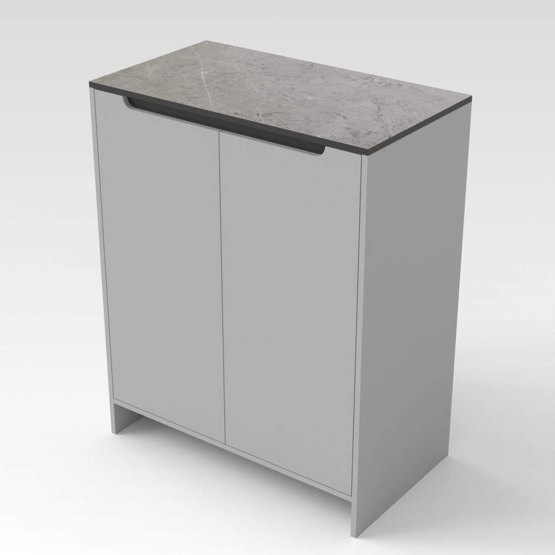 Light Gray & Black Shoe Cabinet