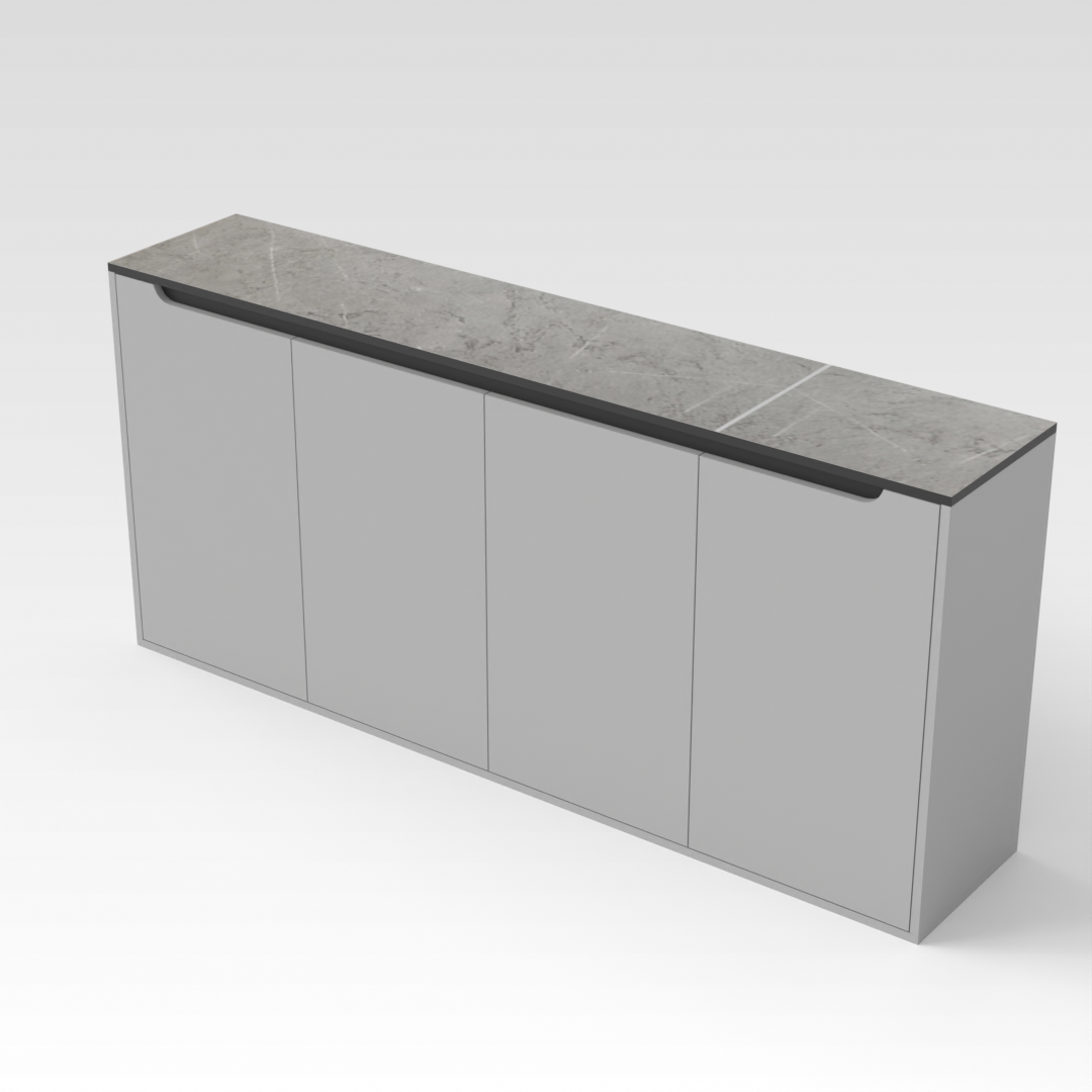 Light Gray & Black Shoe Cabinet