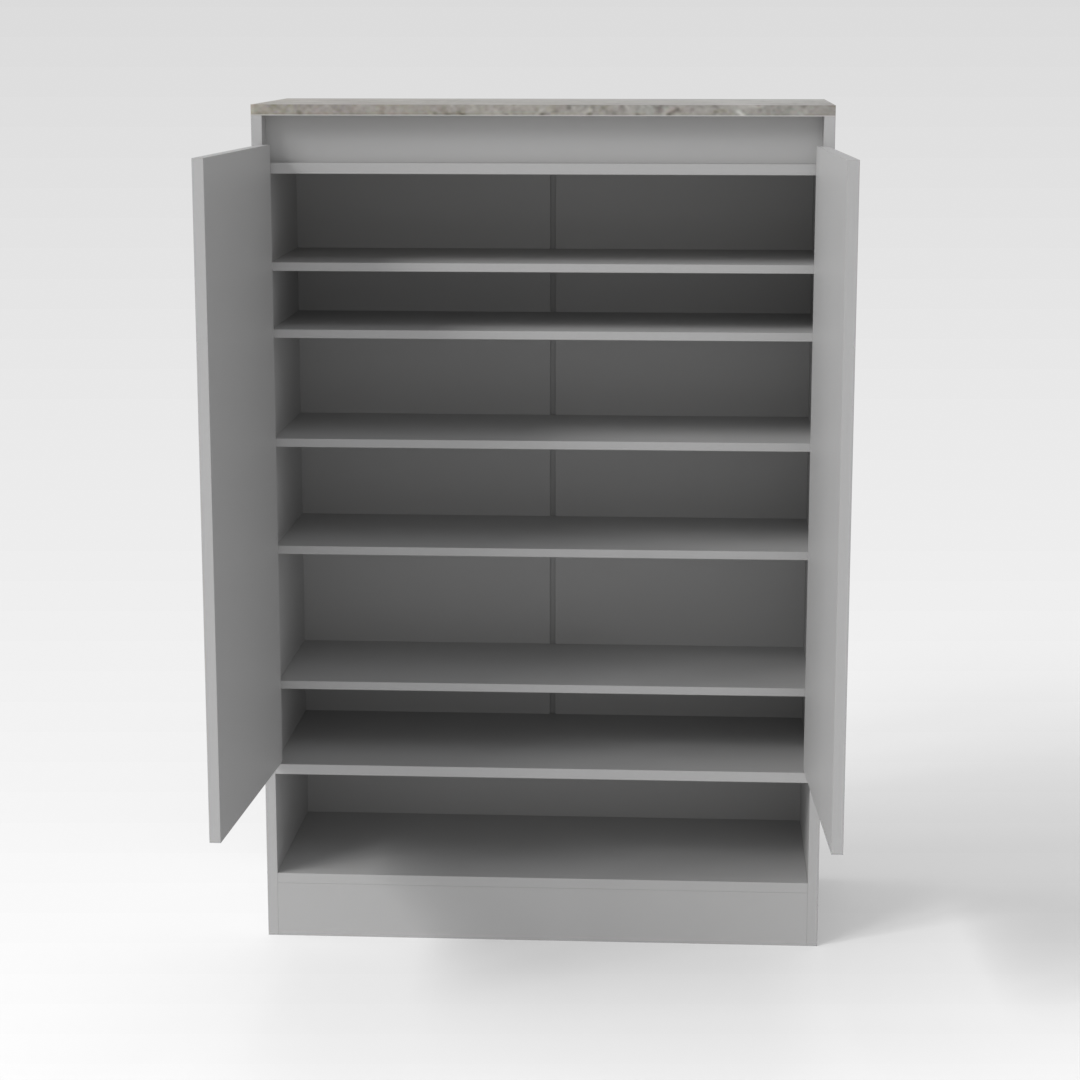Light Gray & Brown Stone Grain Shoe Cabinet