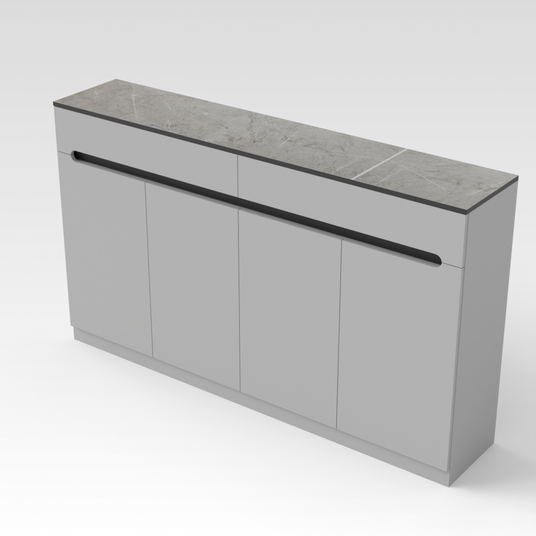 Light Gray & Brown Stone Shoe Cabinet