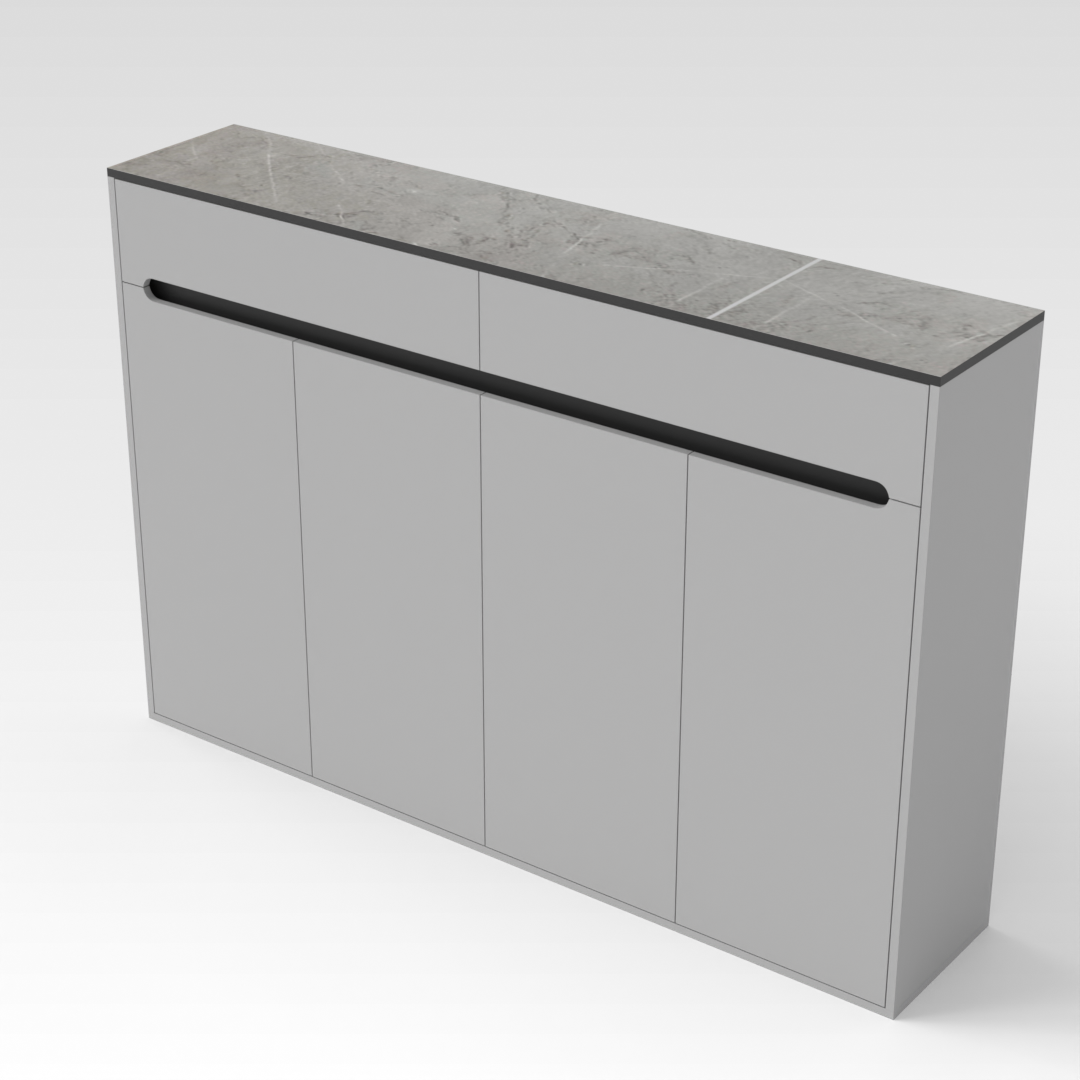 Light Gray & Black Shoe Cabinet