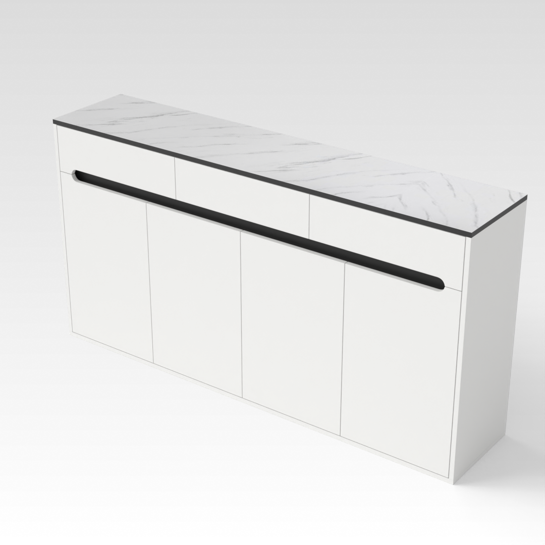 Warm White & Black Shoe Cabinet