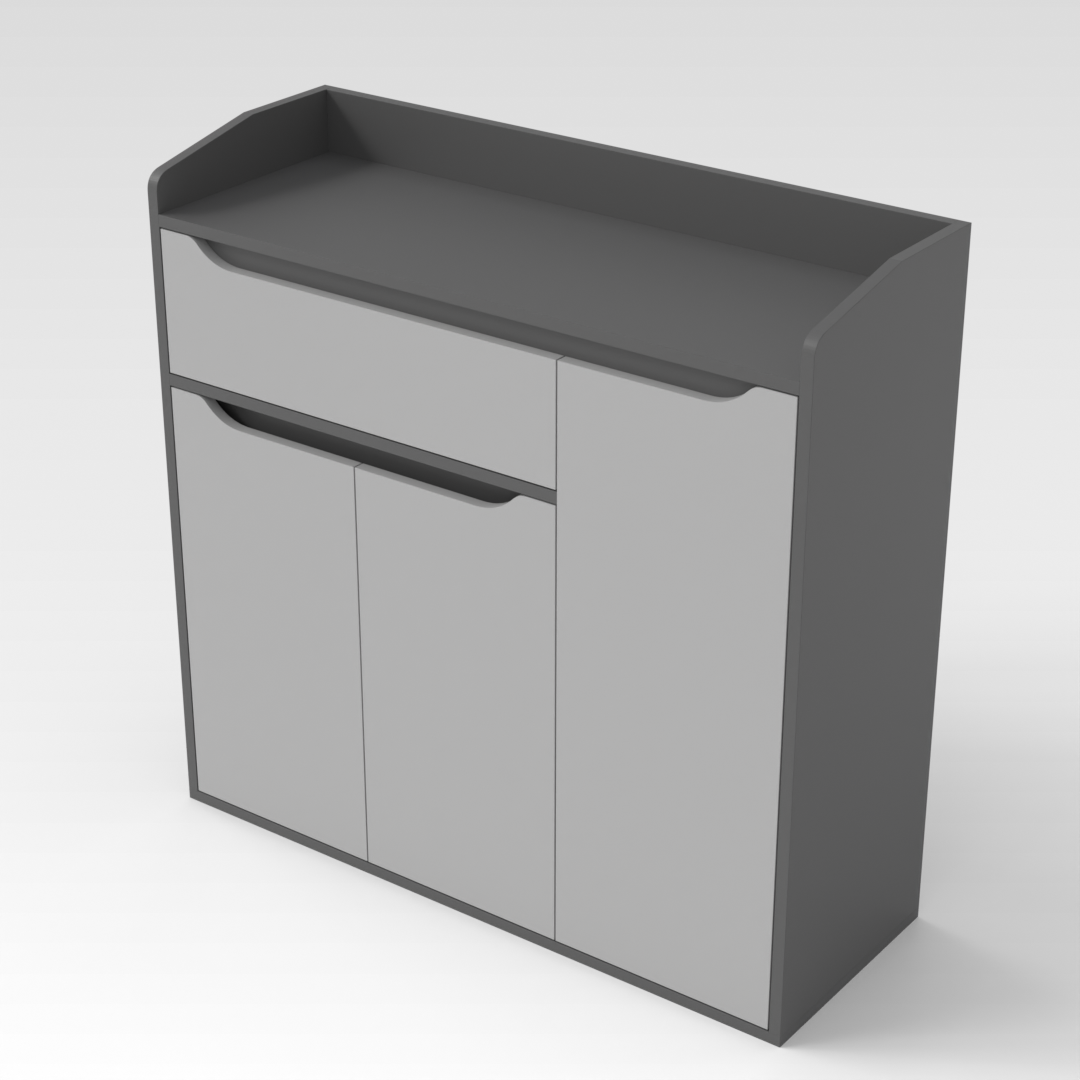 Sky Gray & Light Gray Shoe Cabinet