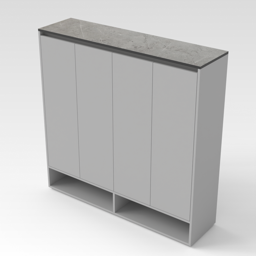 Light Gray & Sky Gray Shoe Cabinet