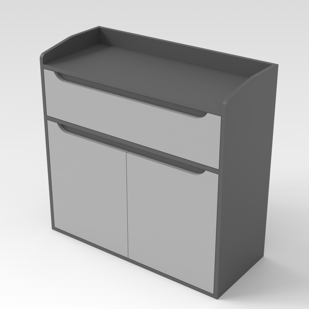 Sky Gray & Light Gray Shoe Cabinet