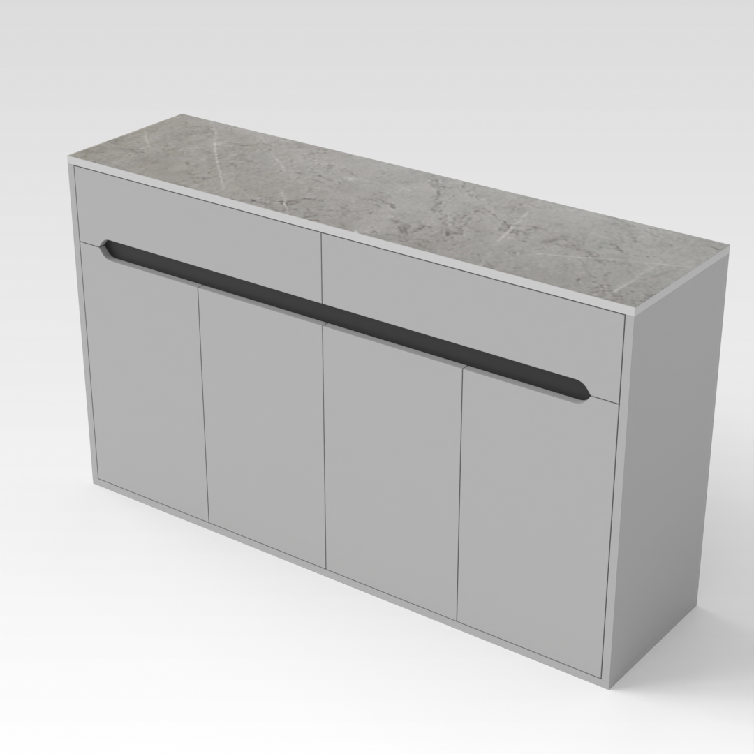 Light Gray & Brown Stone Shoe Cabinet