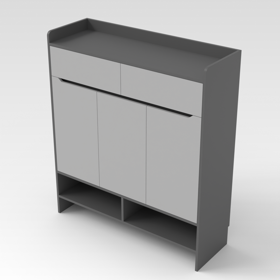 Sky Gray & Light Gray Shoe Cabinet