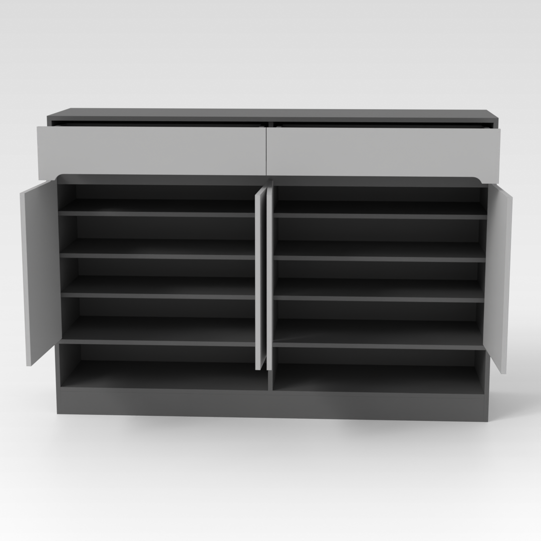 Sky Gray & Light Gray Shoe Cabinet