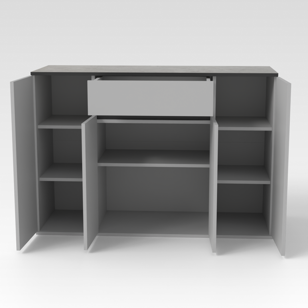 Light Gray & Brown Stone Shoe Cabinet