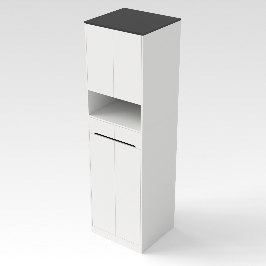Warm White & Black Shoe Cabinet
