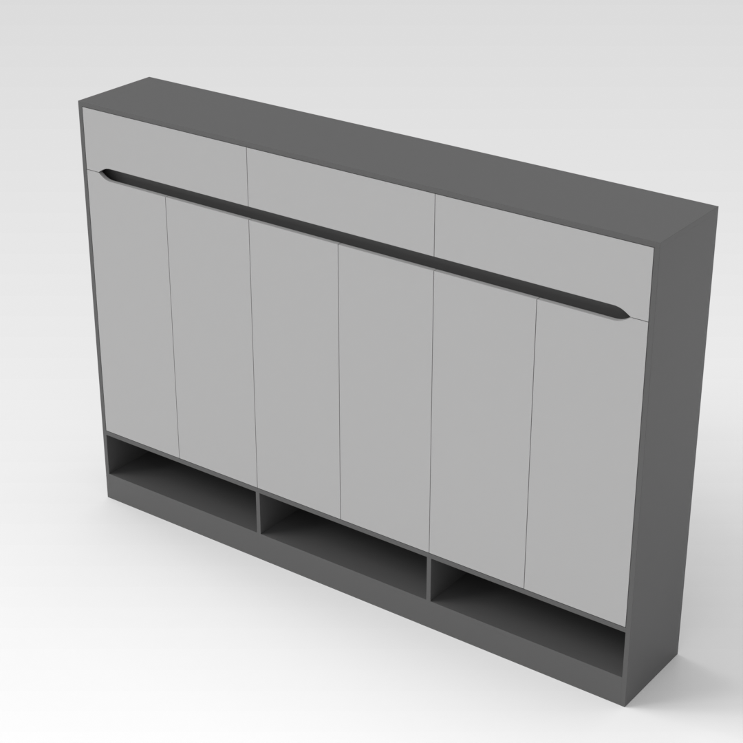 Sky Gray & Light Gray Shoe Cabinet
