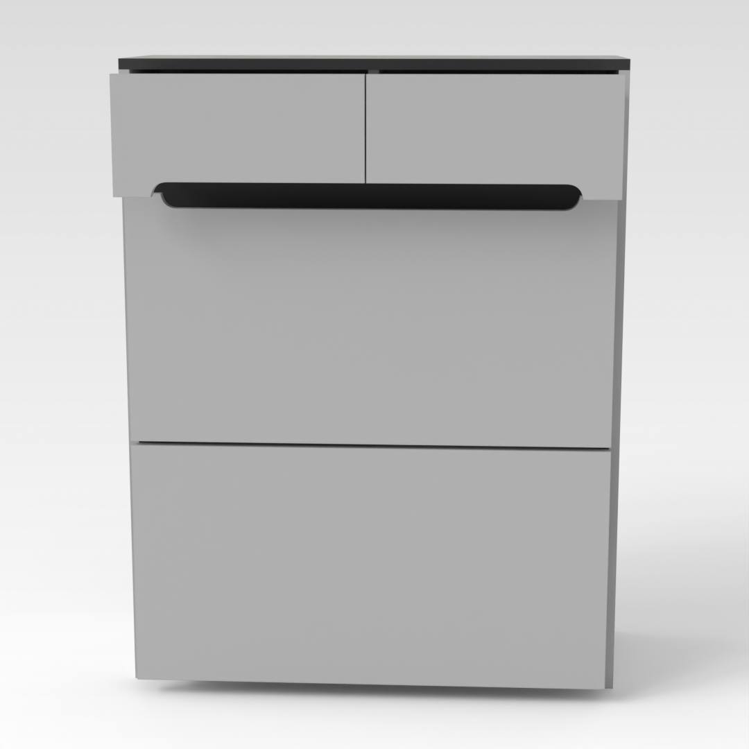 Light Gray & Brown Stone Shoe Cabinet