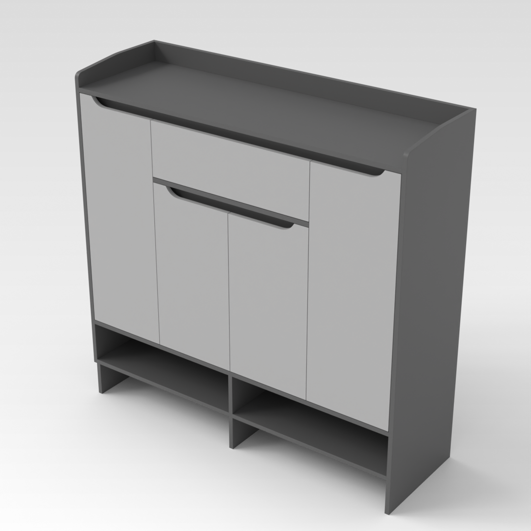 Sky Gray & Light Gray Shoe Cabinet
