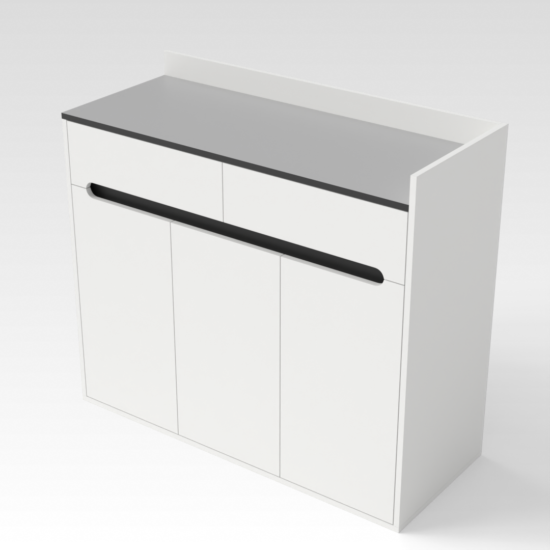 Warm White & Light Gray Shoe Cabinet