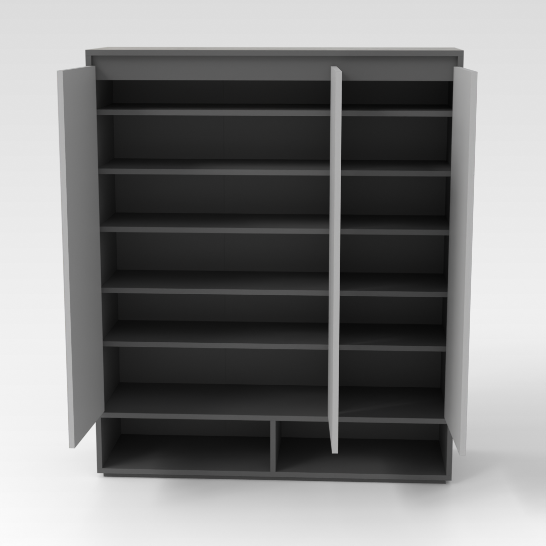 Sky Gray & Light Gray Shoe Cabinet