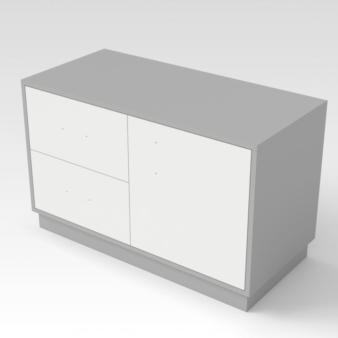 Light Gray & Warm White Shoe Cabinet