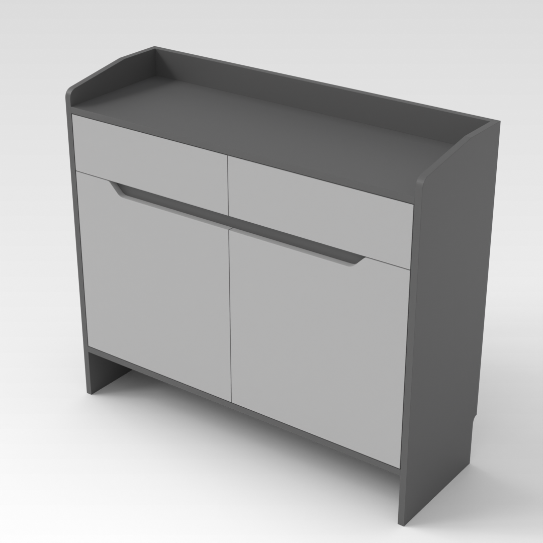 Sky Gray & Light Gray Shoe Cabinet