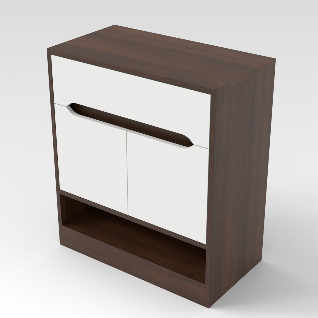 Prairie Oak & Warm White Shoe Cabinet