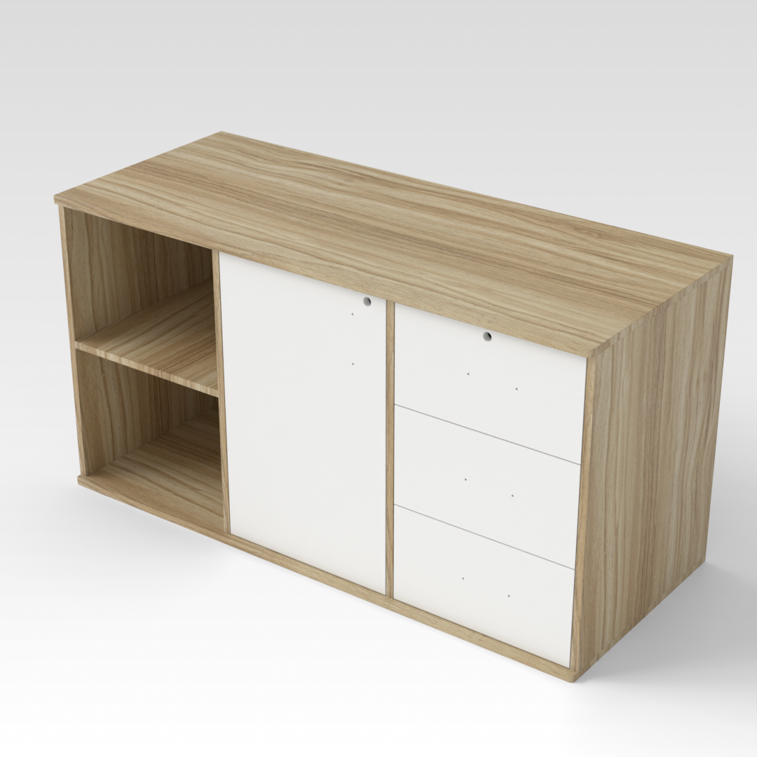 Country Oak & Warm White Shoe Cabinet