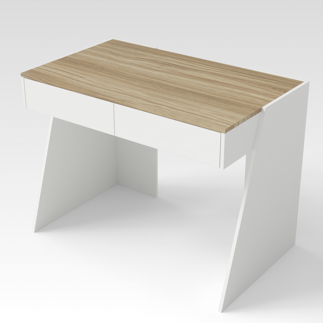 Warm White & Country Oak Desk