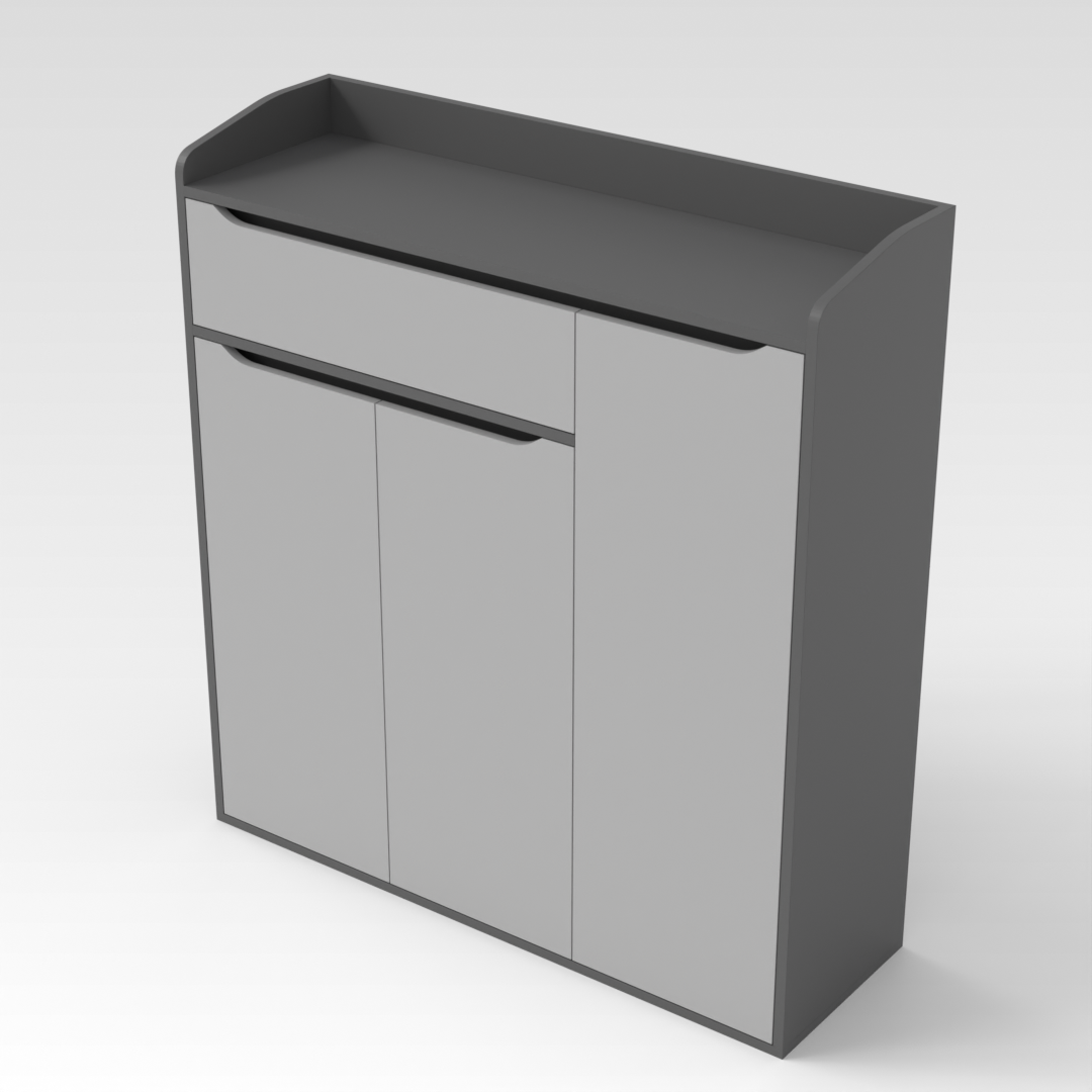 Sky Gray & Light Gray Shoe Cabinet